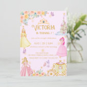 プリンセス誕生日招待状 招待状 (スタンド正面)