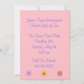 プリンセス誕生日招待状 招待状 (裏面)