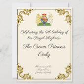 プリンセス誕生日王室の彼女の殿下の名前&年齢 カード (裏面)