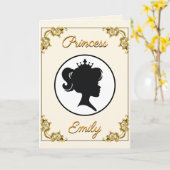 プリンセス誕生日王室の彼女の殿下の名前&年齢 カード (黄色い花)