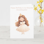 プリンセス誕生日用孫娘カード カード (黄色い花)