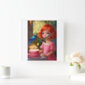 プリンセス誕生日魔法 スクエア壁時計 (ホーム)