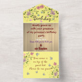 プリンセス誕生日 オールインワン招待状 (内側)