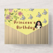 プリンセス誕生日 オールインワン招待状 (裏面)