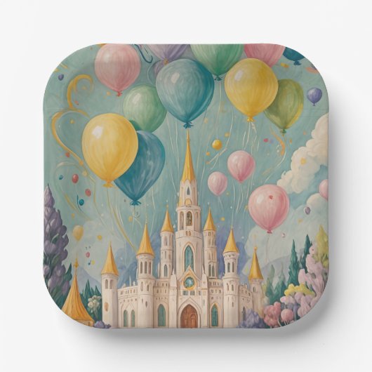 プリンセス誕生日 ペーパープレート (正面)