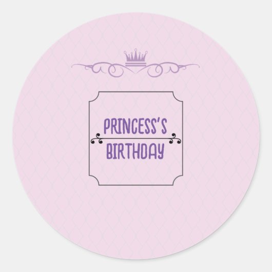 プリンセス誕生日 ラウンドシール (正面)