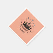 プリンセス誕生日-ヴィンテージミニマルレトロクロウ スタンダードカクテルナプキン (角)