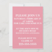 プリンセス誕生日 招待状 (裏面)