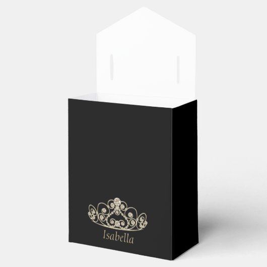 プリンセス誕生日-金ゴールドティアラクラウン フェイバーボックス (オープン)