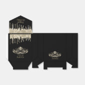 プリンセス誕生日-金ゴールドティアラクラウン フェイバーボックス (折り畳みなし)