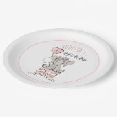 プリンセス象バルーンチャイルド誕生日 ペーパープレート (アングル)