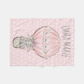 プリンセス象ピンクホットエアバルーンベビーガール フリースブランケット (正面(横))