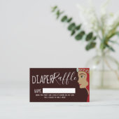 プリンセス赤ベビーシャワーおむつラッフルチケット エンクロージャーカード (スタンド正面)