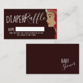 プリンセス赤ベビーシャワーおむつラッフルチケット エンクロージャーカード (正面/裏面)