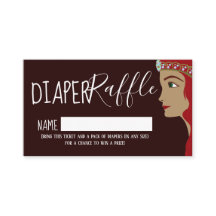 プリンセス赤ベビーシャワーおむつラッフルチケット