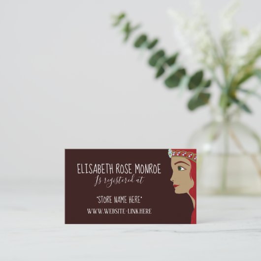 プリンセス赤ベビーシャワーギフトレジストリ エンクロージャーカード (スタンド正面)