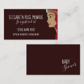 プリンセス赤ベビーシャワーギフトレジストリ エンクロージャーカード (正面/裏面)