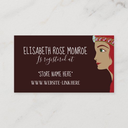 プリンセス赤ベビーシャワーギフトレジストリ エンクロージャーカード (正面)