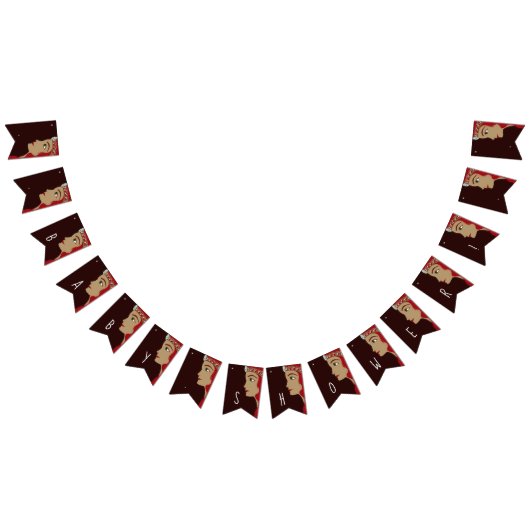 プリンセス赤ベビーシャワー バンティングフラッグ (全)