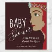 プリンセス赤ベビーシャワー ワインラベル (シングルラベル)