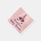 プリンセス赤面ピンクスパークルユニコーンベビーシャワー スタンダードカクテルナプキン (角)