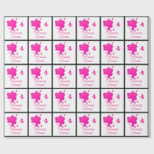 プリンセス追加ガールズネーム年齢かわいらしピンク&ホワイト ラッピングペーパー (フラット)