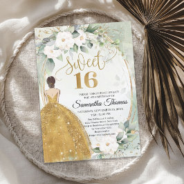 プリンセス金ゴールドは白いバラの緑の葉を着る 招待状