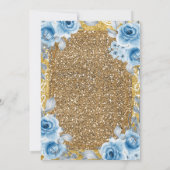 プリンセス金ゴールドアンドブルーバラキンセアニェラ招待状 招待状 (裏面)