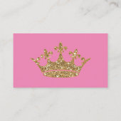 プリンセス金ゴールドクラウンおむつラッフルチケットベビー エンクロージャーカード (裏面)
