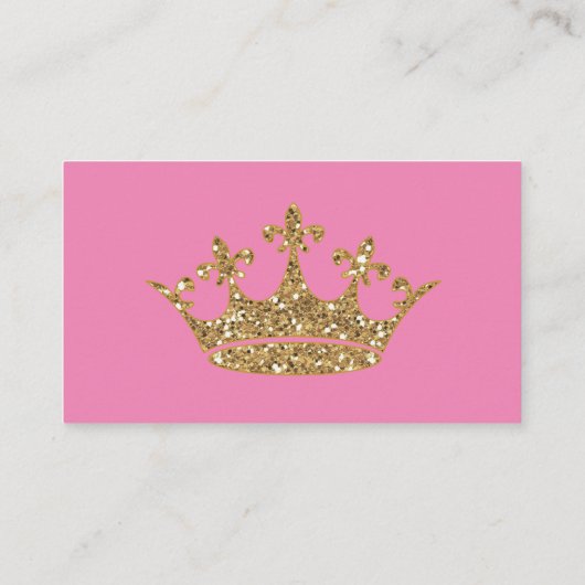 プリンセス金ゴールドクラウンおむつラッフルチケットベビー エンクロージャーカード (裏面)
