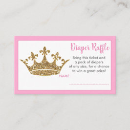 プリンセス金ゴールドクラウンおむつラッフルチケットベビー エンクロージャーカード