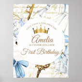 プリンセス金ゴールドクラウンパーソナライズされたリトルガーリー ポスター (正面)