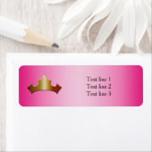 プリンセス金ゴールドクラウンピンクパーティー住所 シール (インサイチュ)