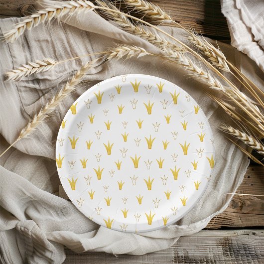 プリンセス金ゴールドクラウン ペーパープレート