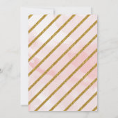 プリンセス金ゴールドグリッタークラウンベビーシャワー 招待状 (裏面)