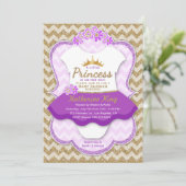 プリンセス金ゴールドグリッタートゥトゥベビーシャワー招待状 招待状 (スタンド正面)