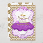 プリンセス金ゴールドグリッタートゥトゥベビーシャワー招待状 招待状 (正面/裏面)