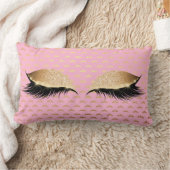 プリンセス金ゴールドグリッターブラックメイクアップスターズピンクローズ ランバークッション (ブランケット)