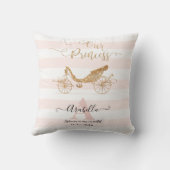 プリンセス金ゴールドグリッター赤面Baby Girl統計 クッション (裏面)