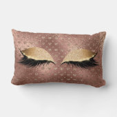 プリンセス銅バラ金ゴールドグリッターの点滅ハート ランバークッション (裏面)