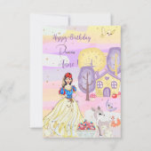 プリンセス雪ハッピーバースデーグリーティングカード サンキューカード (正面)