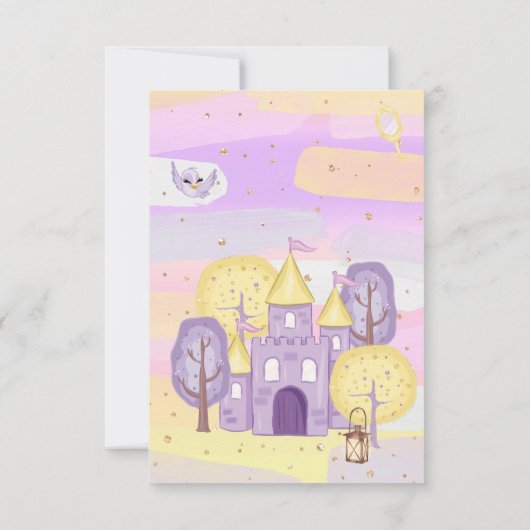 プリンセス雪ハッピーバースデーグリーティングカード サンキューカード (裏面)