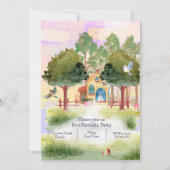 プリンセス雪誕生日水カラー招待状 招待状 (裏面)