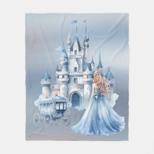 プリンセス馬が3誕生日パーティギフトを回している フリースブランケット (正面)