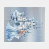 プリンセス馬が3誕生日パーティギフトを回している フリースブランケット (正面(横))