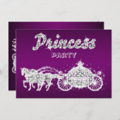 プリンセス馬車誕生会 招待状 (正面/裏面)
