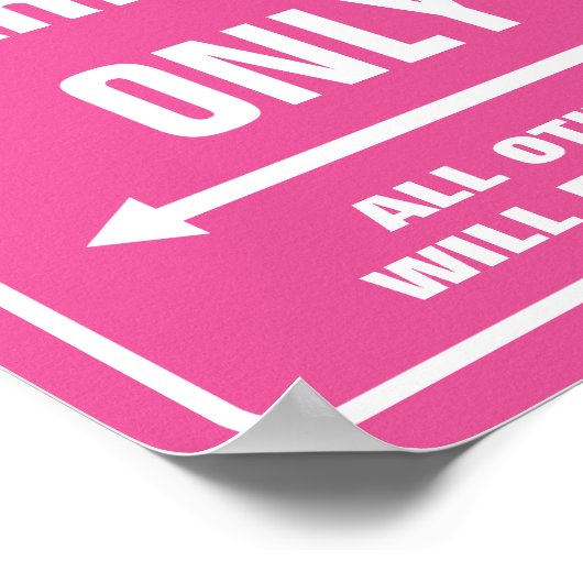 プリンセス駐車専用標識ポスター |熱いネオンピンク ポスター (角)