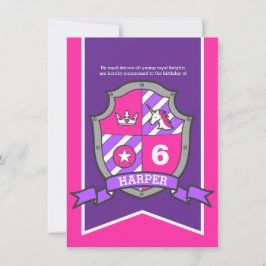 プリンセス騎士シールド子供6th誕生日招待状 招待状