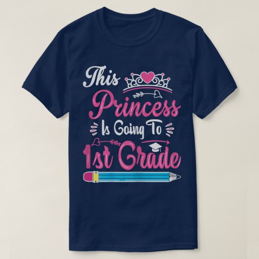 プリンセス1年生に戻る女の子のための学校 Tシャツ (デザイン正面)