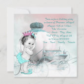 プリンセス1歳の誕生日パーティー 招待状 (裏面)